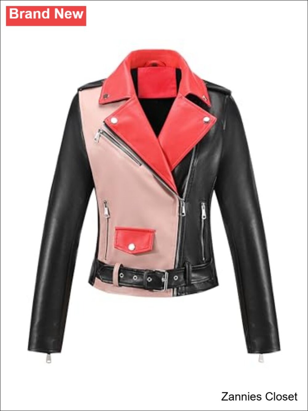 ✨ Bellivera Women's Faux Leather Moto Zip Up Jacket